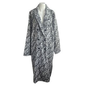 Fashion Nova Wild Behavior Zebra Wool Trench Coat XL NWT Animal Print